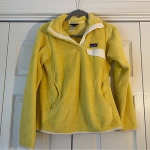 Yellow Patagonia Pullover Fleece.